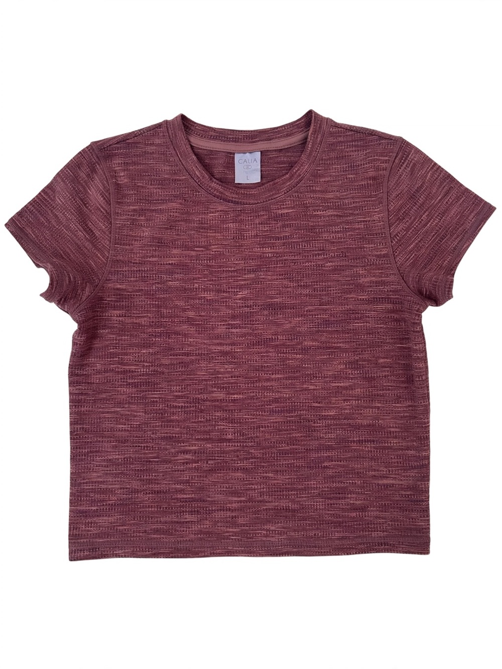 CALIA by Carrie Underwood L Burgundy Brick Rust Heathered Athletic Tee NWOT